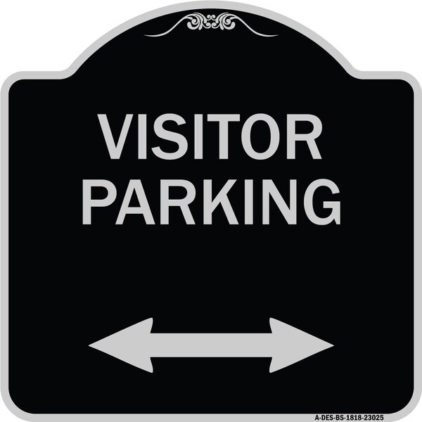 Reserved Parking Visitor Parking Heavy-Gauge Aluminum Architectural Sign, 18" x 18", BS-1818-23025